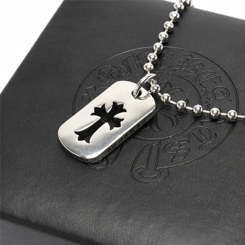 Chrome Hearts Hollow Cross Pendant Necklace Silver view