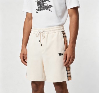 Burberry Cream Check Trim Shorts view 2