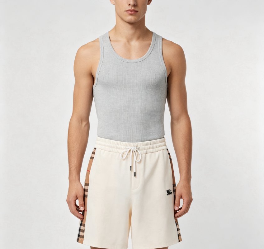 Burberry Cream Check Trim Shorts view