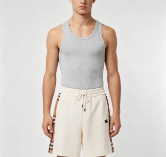 Burberry Cream Check Trim Shorts view 3