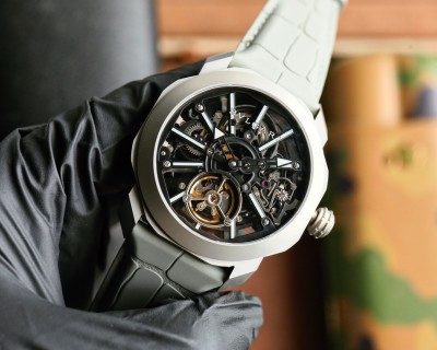 Bulgari Octo Roma Skeleton Automatic Watch 44mm White view 3