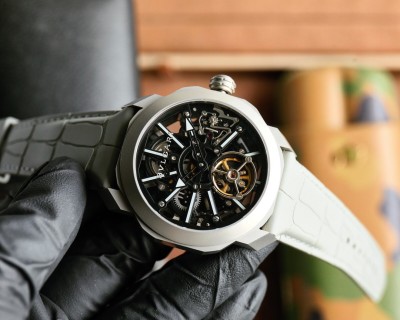 Bulgari Octo Roma Skeleton Automatic Watch 44mm White view 4