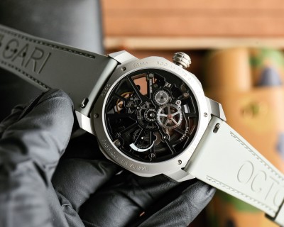 Bulgari Octo Roma Skeleton Automatic Watch 44mm White view 7