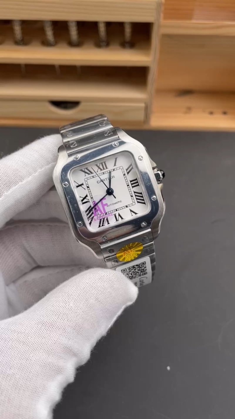 Cartier Santos Medium White Dial Automatic Watch 35.1mm