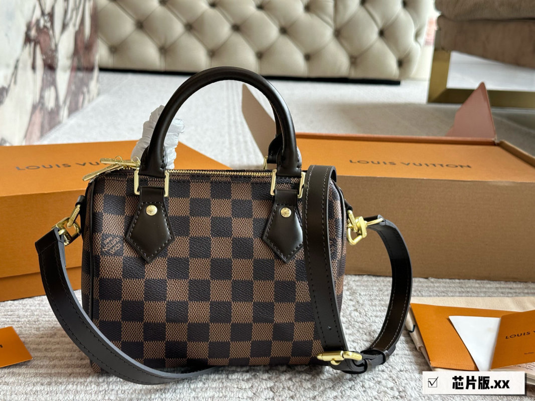 Louis Vuitton Damier Checkerboard Handbag with Adjustable Strap