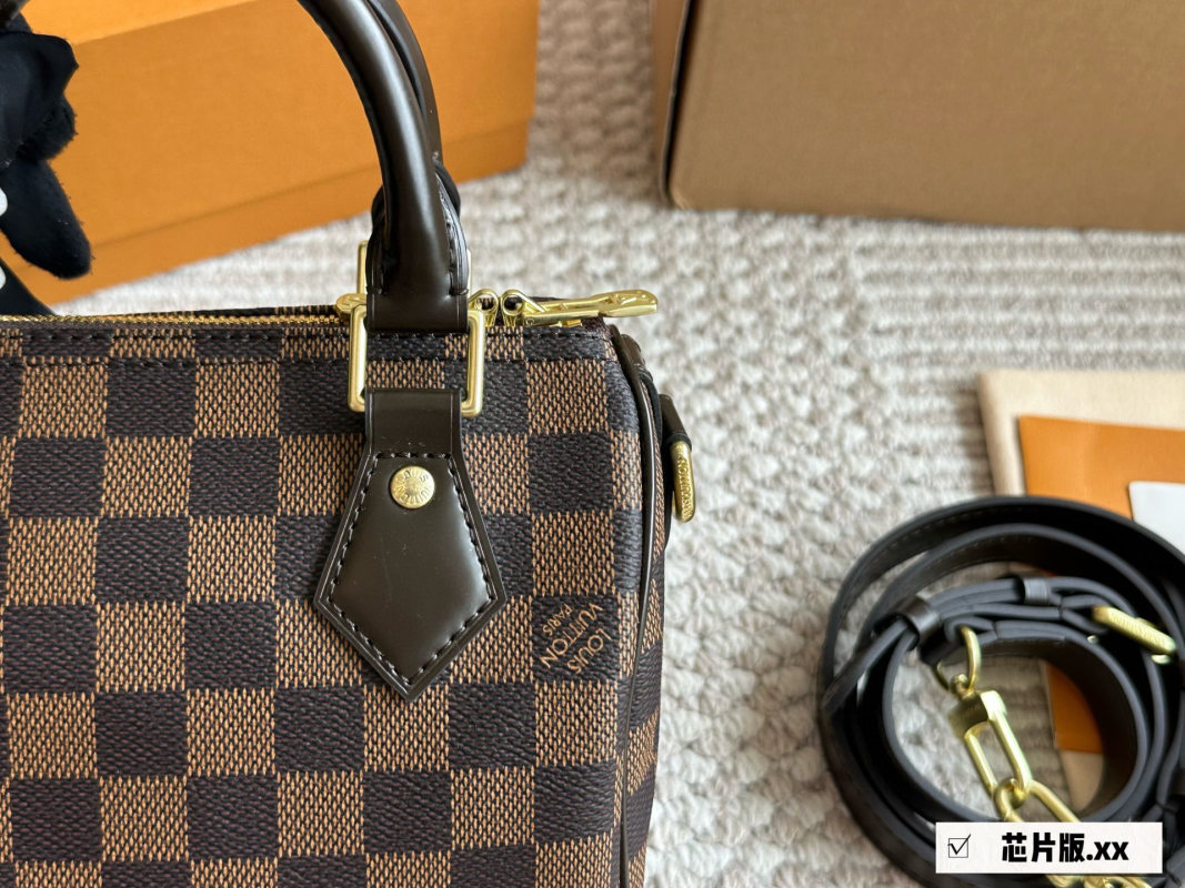 Louis Vuitton Damier Checkerboard Handbag with Adjustable Strap view