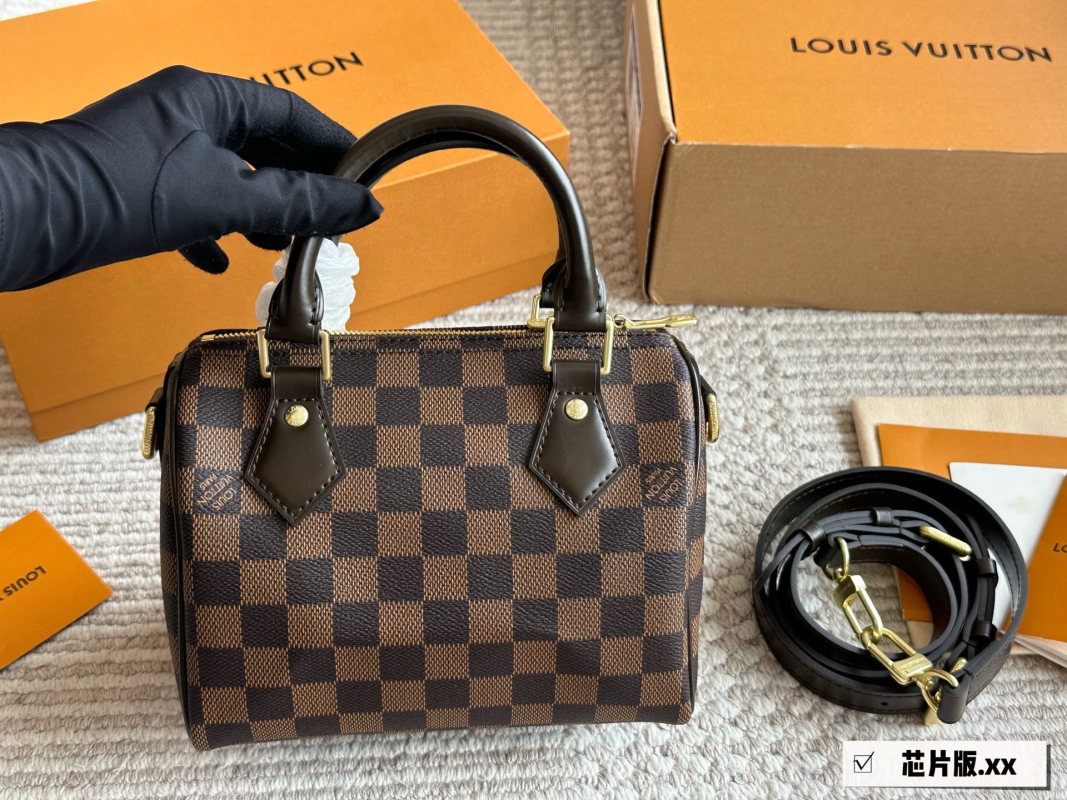 Louis Vuitton Damier Checkerboard Handbag with Adjustable Strap view