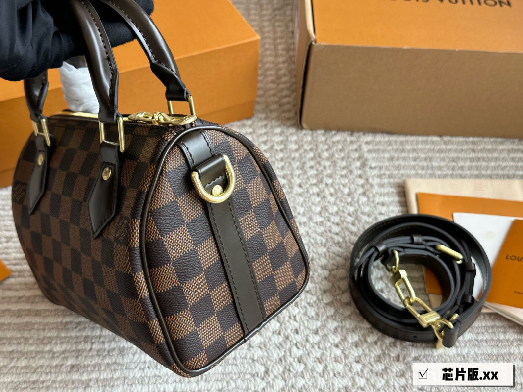 Louis Vuitton Damier Checkerboard Handbag with Adjustable Strap view