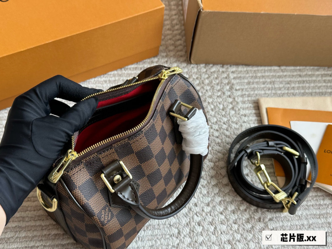 Louis Vuitton Damier Checkerboard Handbag with Adjustable Strap view