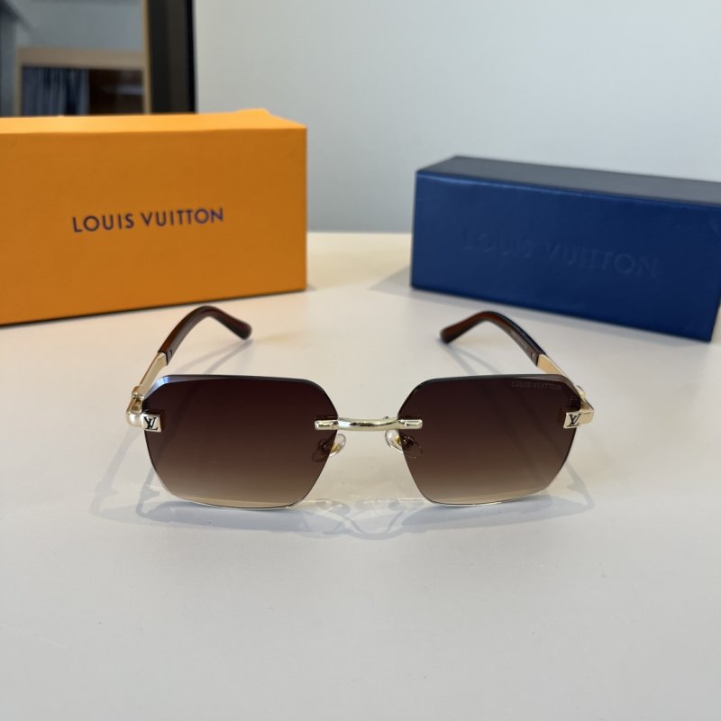 Louis Vuitton Rimless Square Sunglasses Brown Gradient view