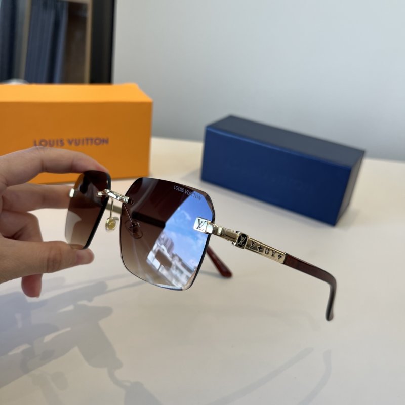 Louis Vuitton Rimless Square Sunglasses Brown Gradient view