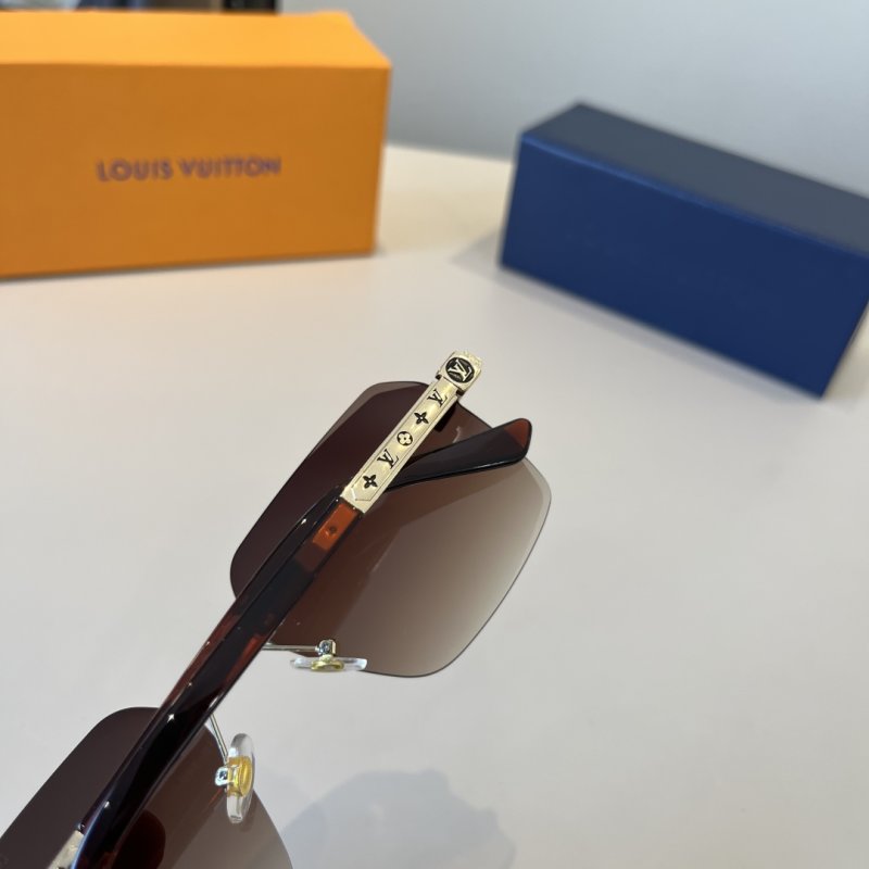 Louis Vuitton Rimless Square Sunglasses Brown Gradient view