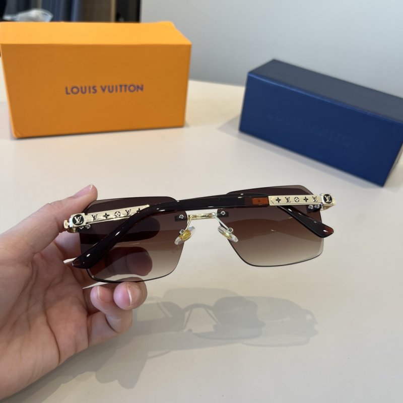 Louis Vuitton Rimless Square Sunglasses Brown Gradient view