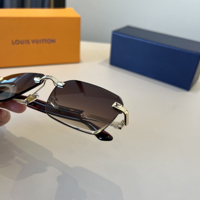 Louis Vuitton Rimless Square Sunglasses Brown Gradient view