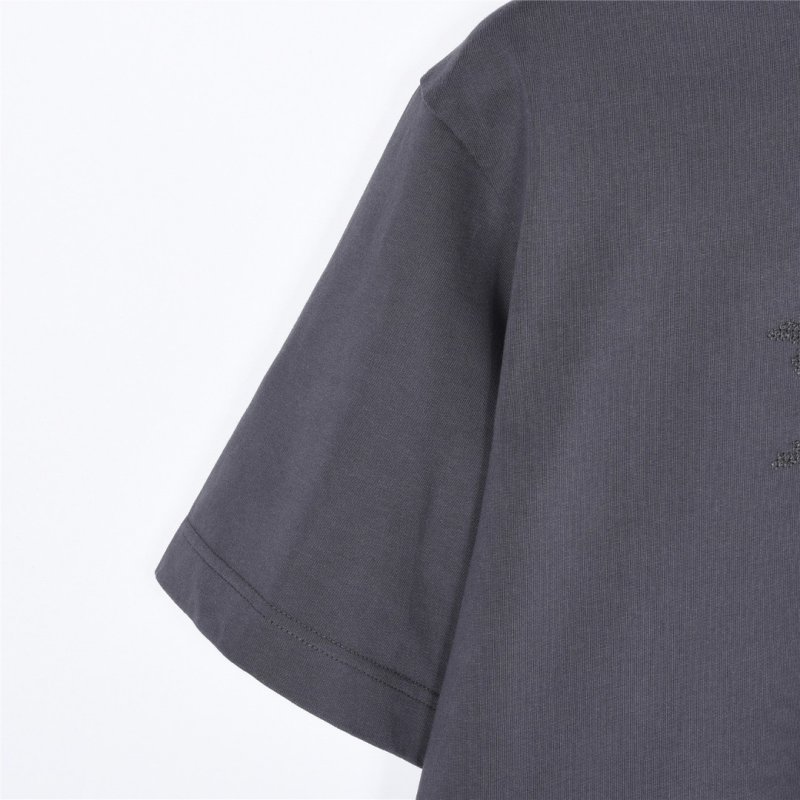 Louis Vuitton Monogram Logo Embroidered Charcoal T-Shirt view