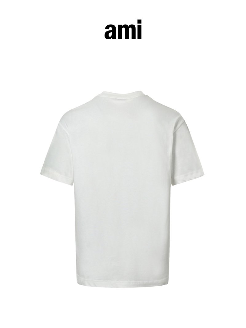 AMI Panda Embroidery Short Sleeve T-Shirt White view