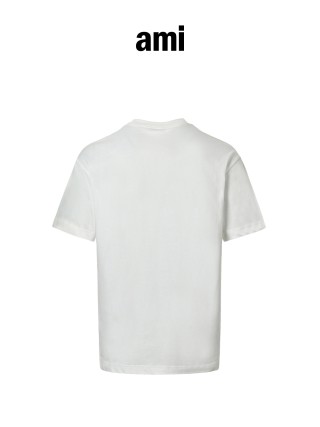 AMI Panda Embroidery Short Sleeve T-Shirt White view 2