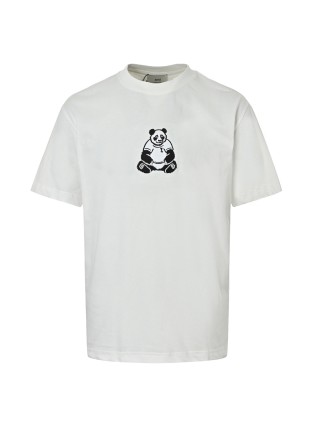 AMI Panda Embroidery Short Sleeve T-Shirt White view 3