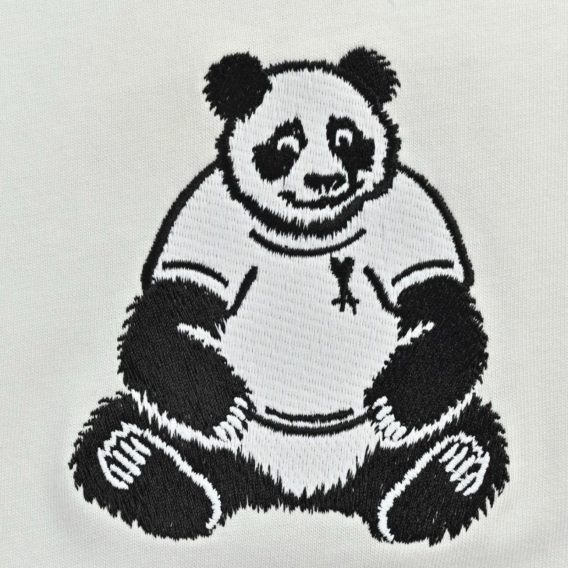 AMI Panda Embroidery Short Sleeve T-Shirt White view