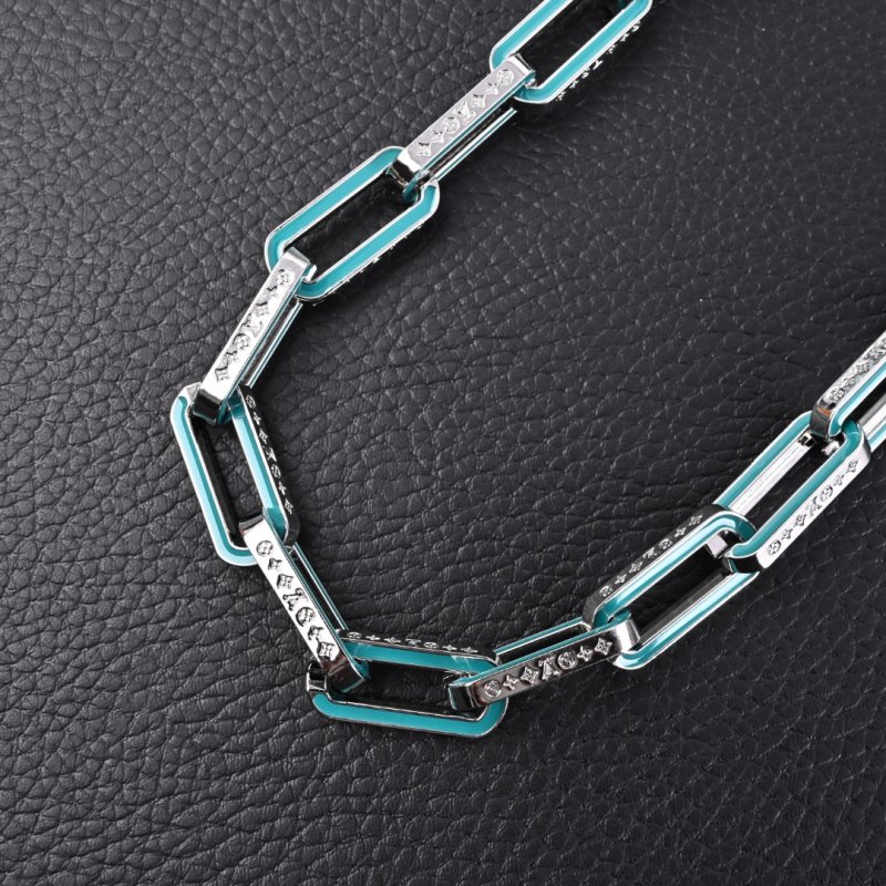 Louis Vuitton LV Monogram Bamboo Blue Enamel Link Necklace view