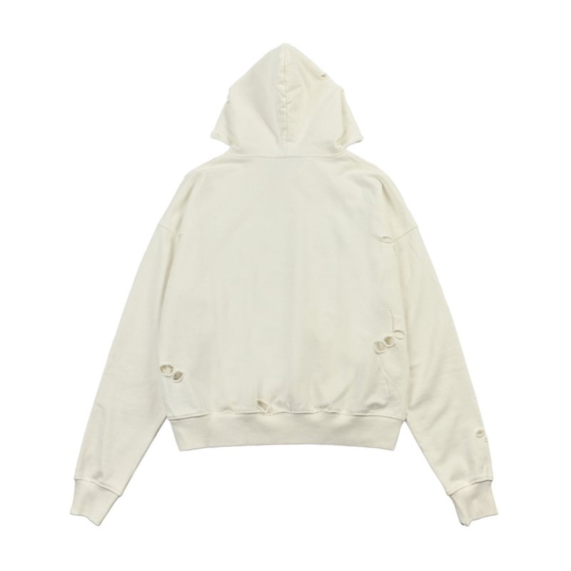 White Oversized Hoodie with Glitter Chain Graphic Print view