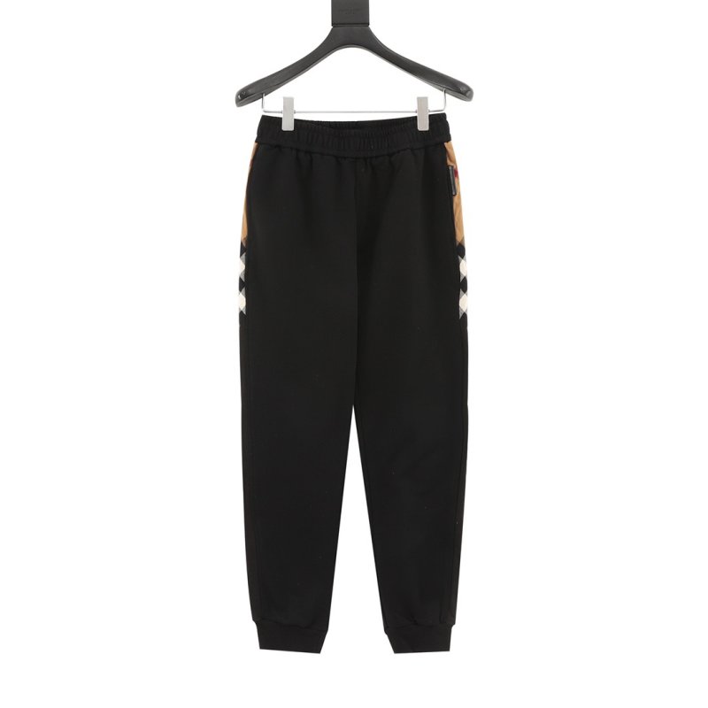 Black Cargo Pants with Brown Stripe Detail view