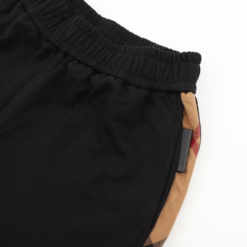 Black Cargo Pants with Brown Stripe Detail view