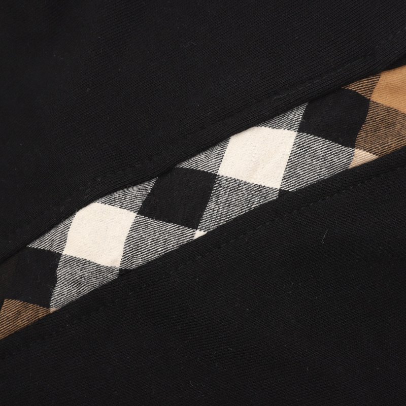 Black Cargo Pants with Brown Stripe Detail view