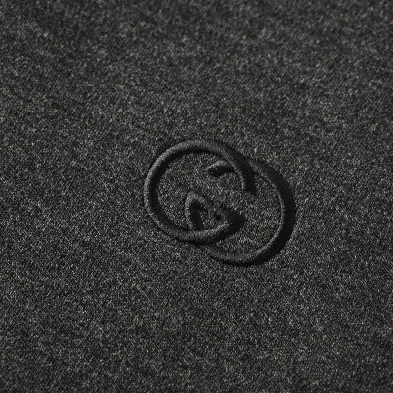 Gucci GG Embroidered T-Shirt Charcoal Grey view