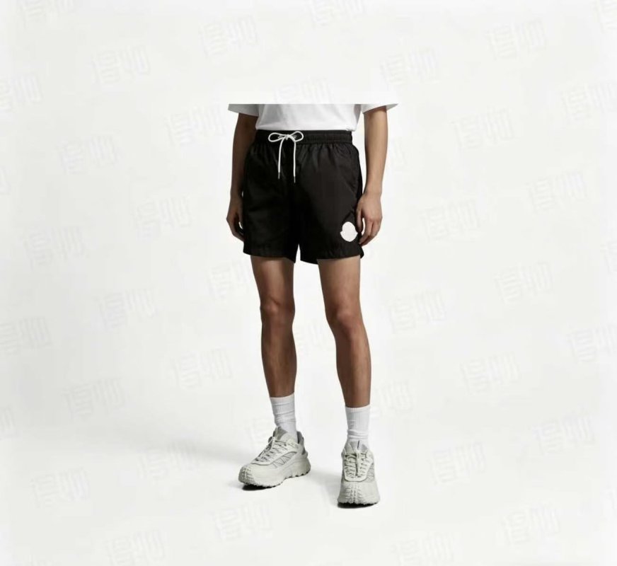 Moncler Black Nylon Shorts