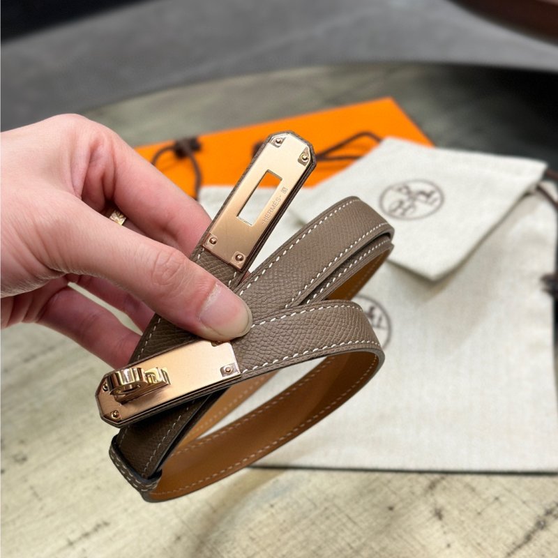 Hermès Kelly 1.8 Epsom Leather Belt Brown view