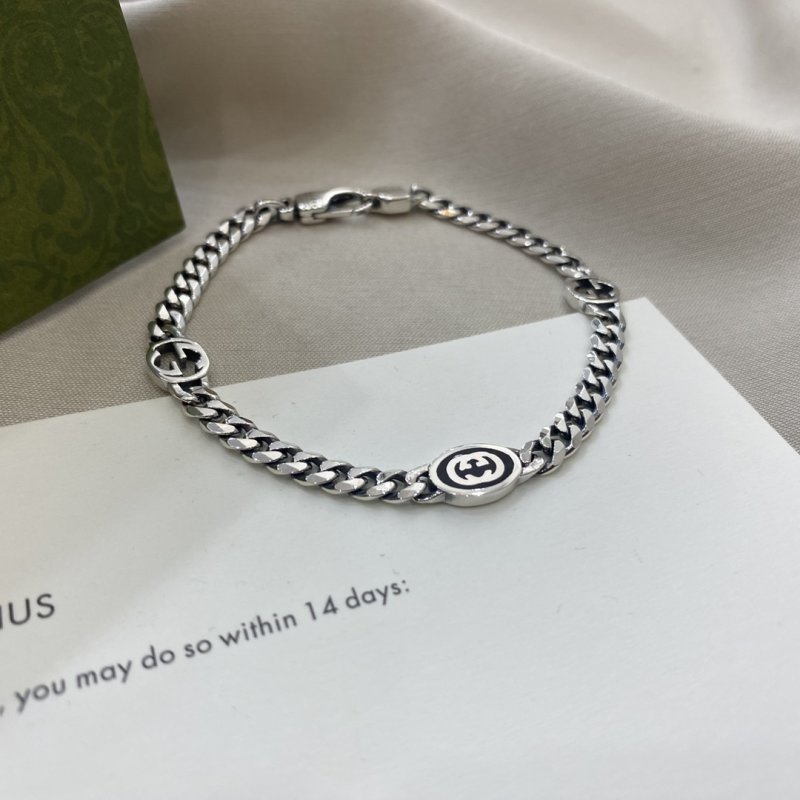 Gucci Double G Silver Chain Link Bracelet