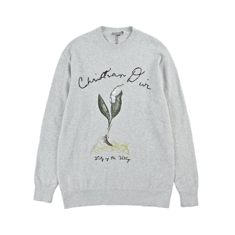Cream Botanical Print Sweatshirt with Embroidered Text view