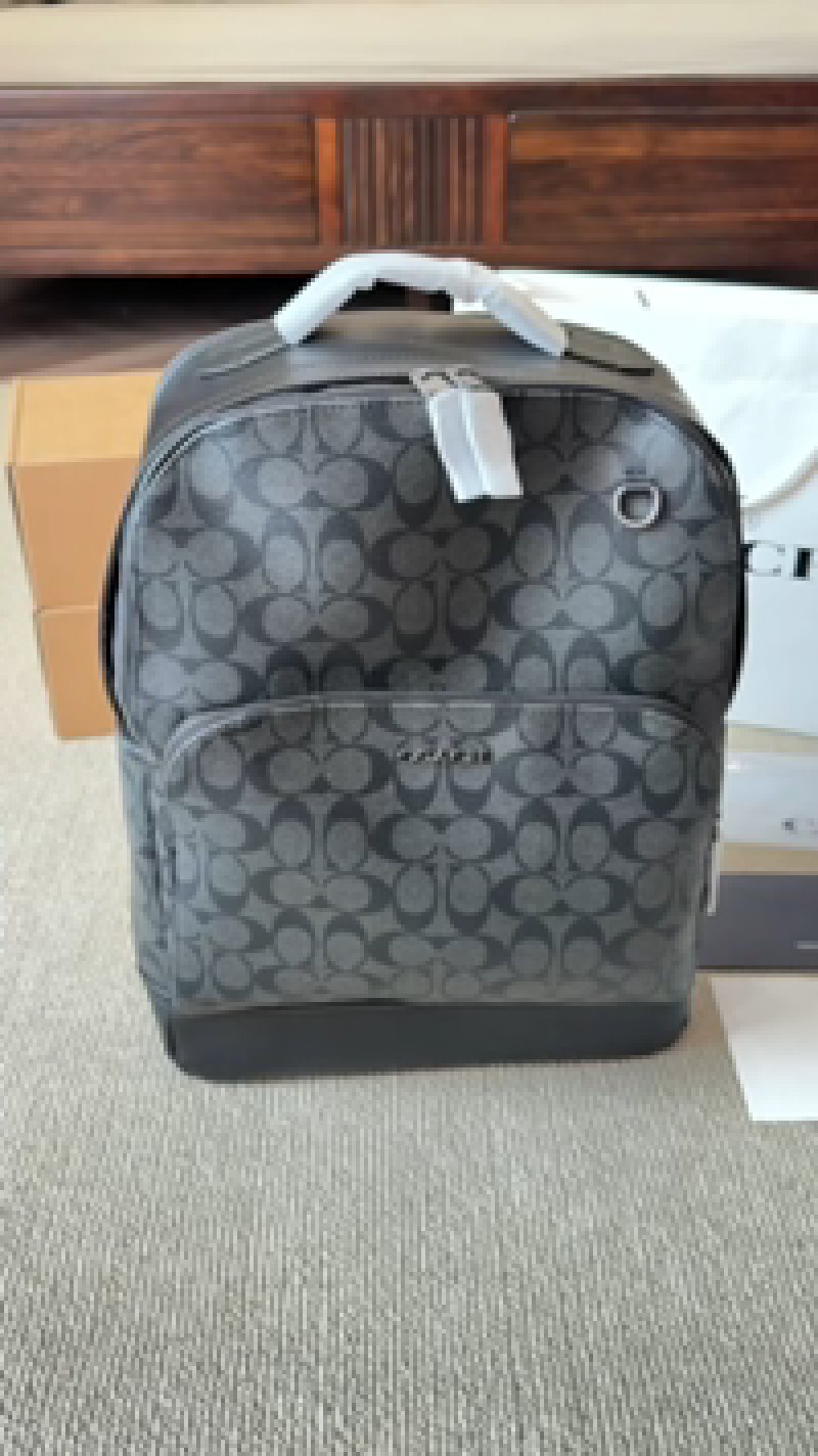 Coach Signature Backpack Charcoal Grey