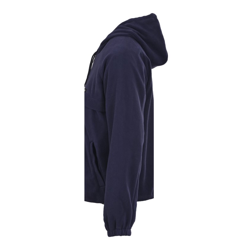 Prada Navy Fleece Drawstring Hooded Jacket view
