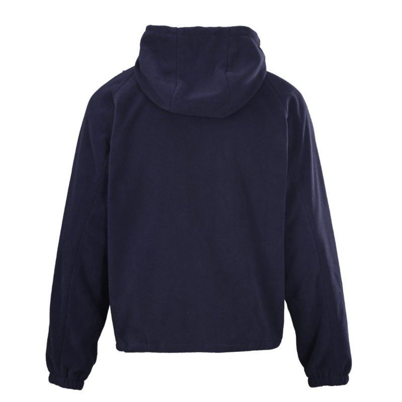 Prada Navy Fleece Drawstring Hooded Jacket view