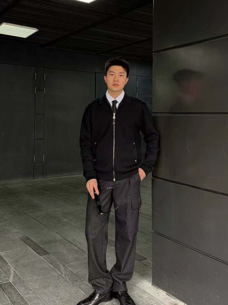 Louis Vuitton Black Wool Zip Harrington Jacket view