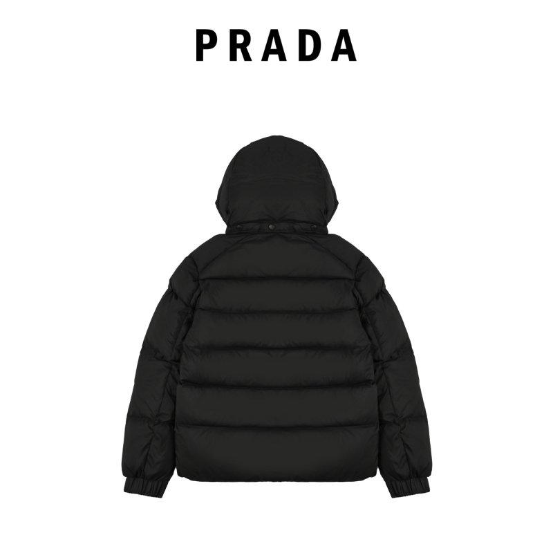 Black Puffer Down Jacket with Hood view