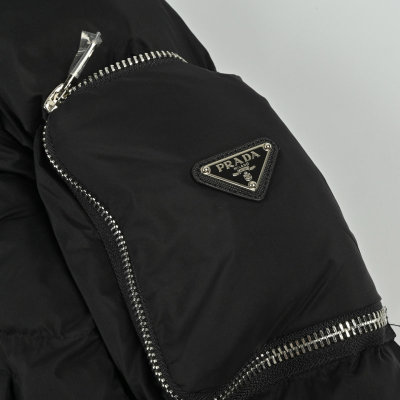 Black Puffer Down Jacket with Hood view