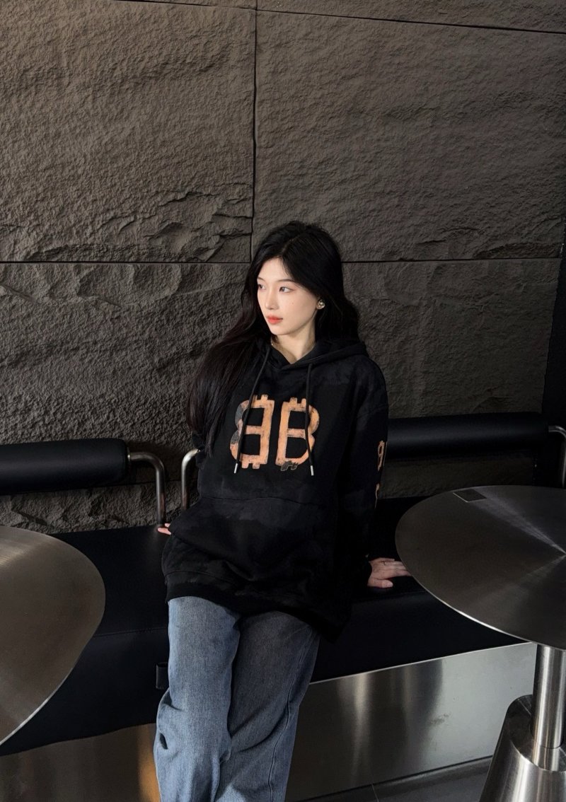 Black Hoodie with Gold Logo Print view