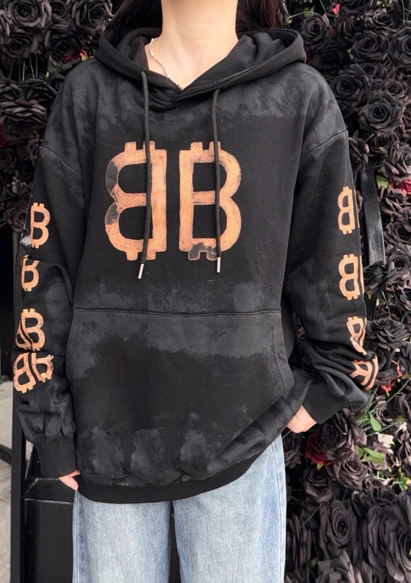 Black Hoodie with Gold Logo Print view