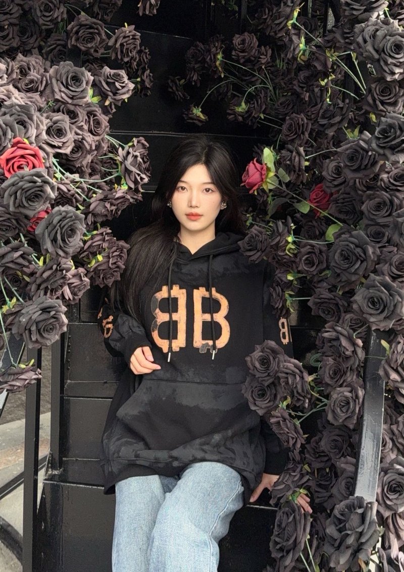 Black Hoodie with Gold Logo Print view