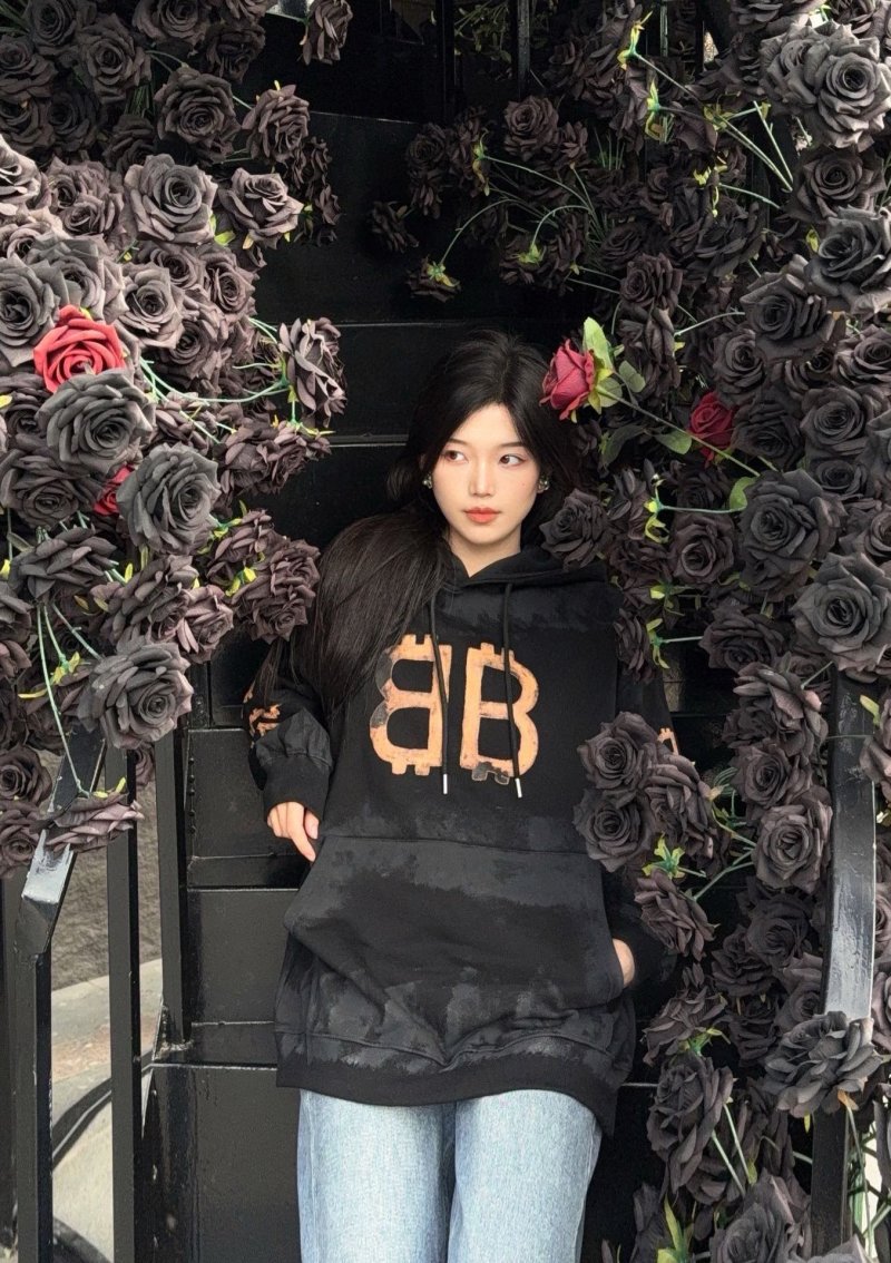 Black Hoodie with Gold Logo Print view