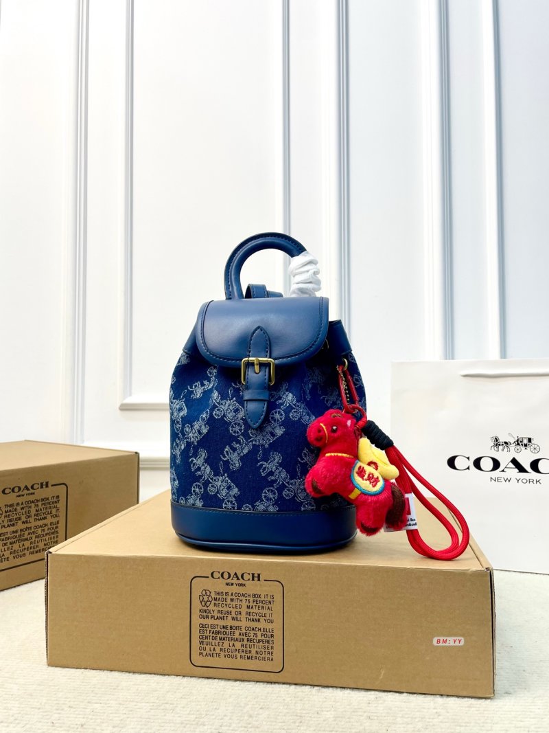 Coach Harper Mini Denim Backpack Blue