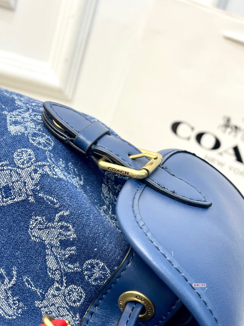 Coach Harper Mini Denim Backpack Blue view