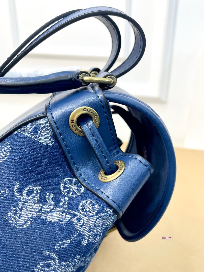 Coach Harper Mini Denim Backpack Blue view