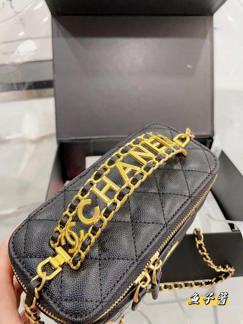 Chanel Black Quilted Caviar Leather Top Handle Box Bag view