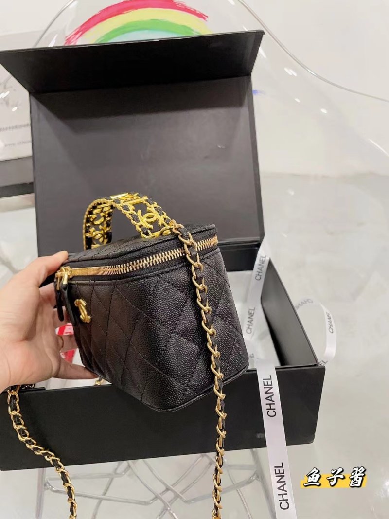 Chanel Black Quilted Caviar Leather Top Handle Box Bag view