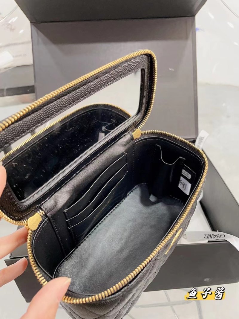 Chanel Black Quilted Caviar Leather Top Handle Box Bag view