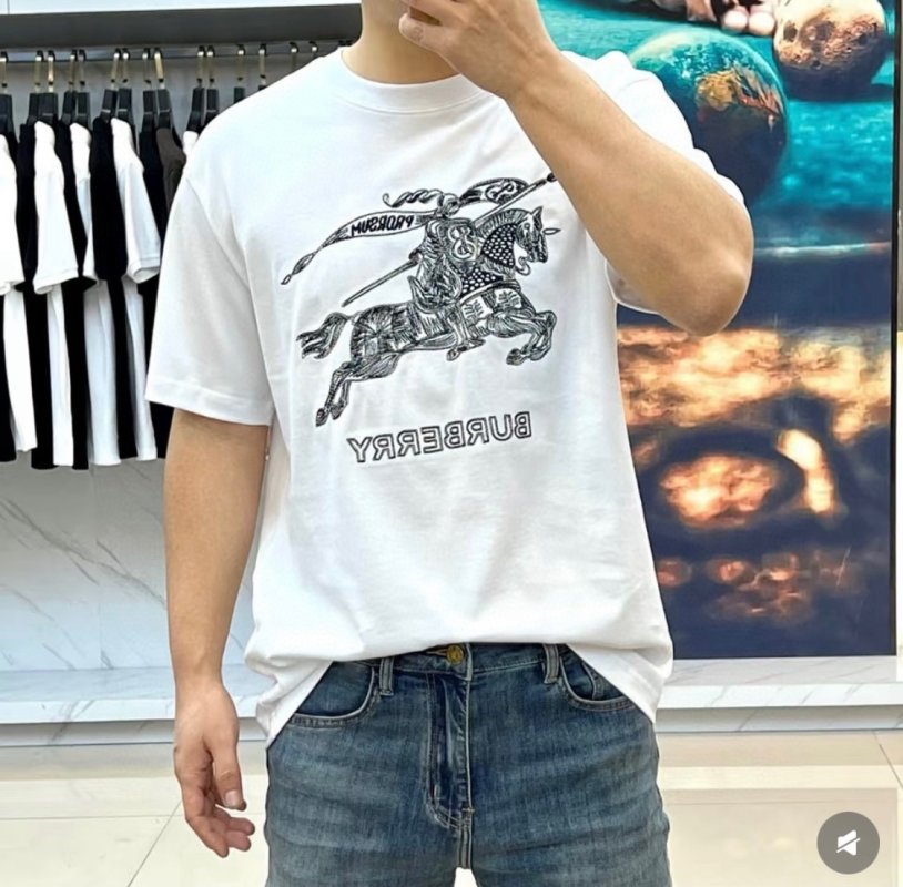 Burberry White Knight Graphic T-Shirt